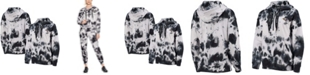 DKNY Women's White and Black Baltimore Ravens Dakota Oversized Tie-Dye Half-Zip Hoodie